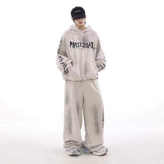 American Vintage Distressed Graffiti Hoodie